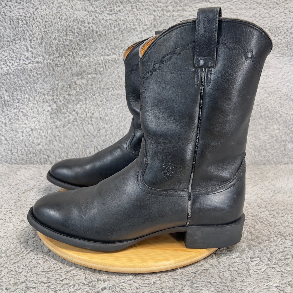 Ariat Heritage Roper Boots Mens 13D Black Leather Western Cowboy Work Boot 35501